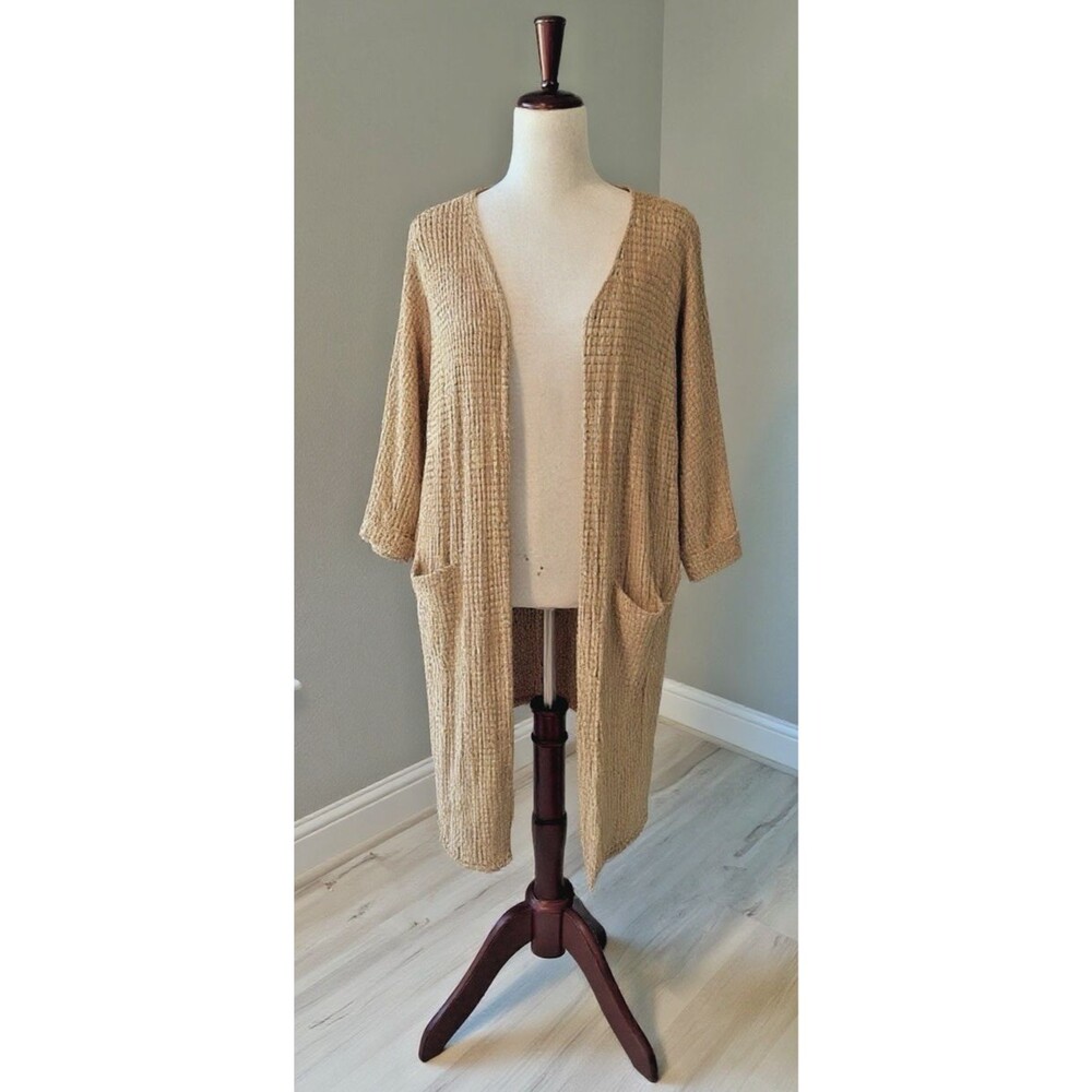 Caslon NWT loose oversized knit stretch raglan 3/4 sleeve long open cardigan XS